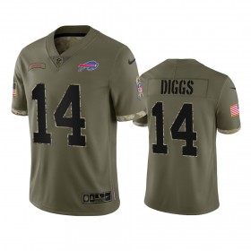 Tröjor Buffalo Bills Stefon Diggs 14 Olive 2022 Salute To Service - Män